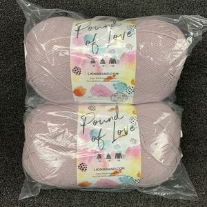 Lot Of 2 Lion Brand Yarn Pound of Love Yarn Quartz 16oz 1020yds Ea